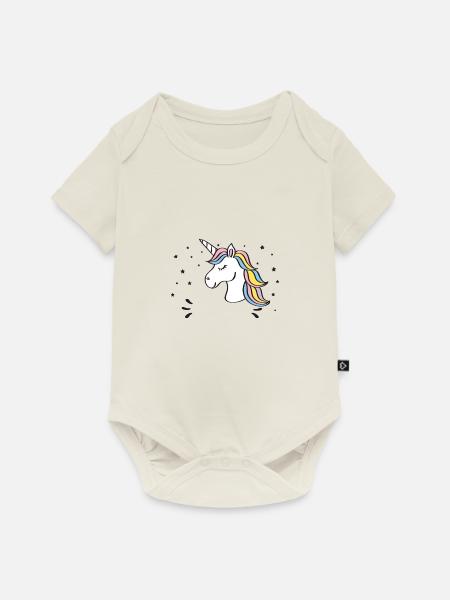 Unicorn - Baby Premium Kurzarmbody - Naturweiß