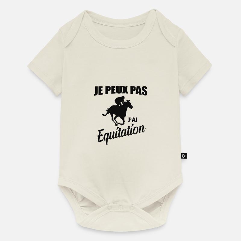 JE PEUX PAS J'AI ÉQUITATION - Body à manches courtes Premium Bébé - blanc cassé