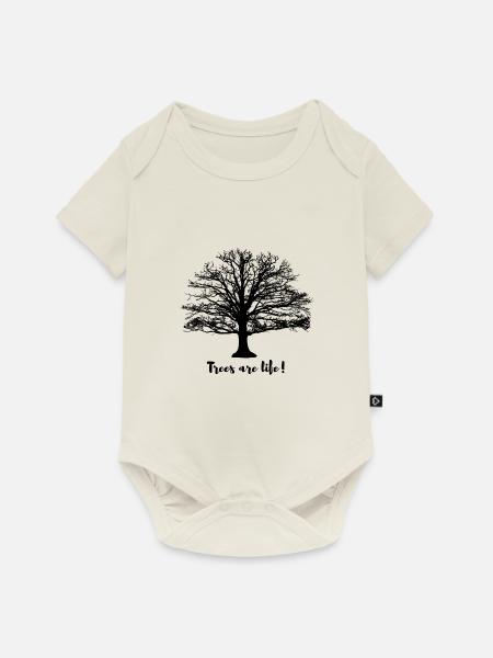 Trees are life - Baby Premium Kurzarmbody - Naturweiß