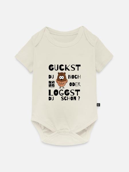 GEOCACHING - Guckst Du noch oder loggst du schon ? - Baby Premium Kurzarmbody - Naturweiß
