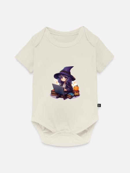 "Enchanting Witch Magic: Cartoonish Cutie!" - Baby Premium Kurzarmbody - Naturweiß
