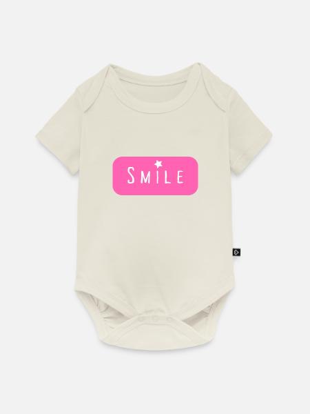 Smile - Baby Premium Kurzarmbody - Naturweiß