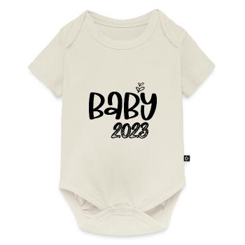 Bébé 2023 Grossesse Annonce Naissance bébé - Body à manches courtes Premium Bébé - blanc cassé - Devant