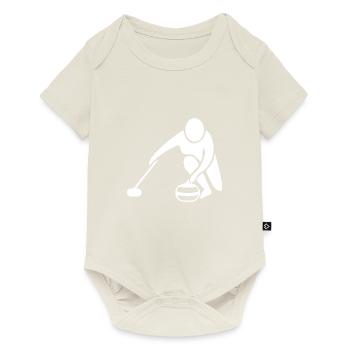 Silhouette de curling minimaliste Sport - Body à manches courtes Premium Bébé - blanc cassé - Devant