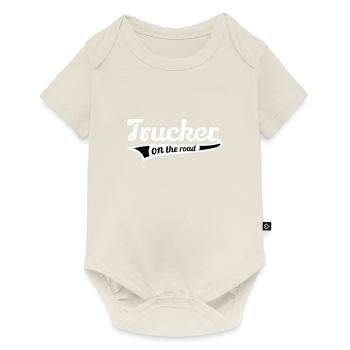 Trucker on road Truck LKW Fahrer Fernfahrer Spruch - Baby Premium Kurzarmbody - Naturweiß - Vorne