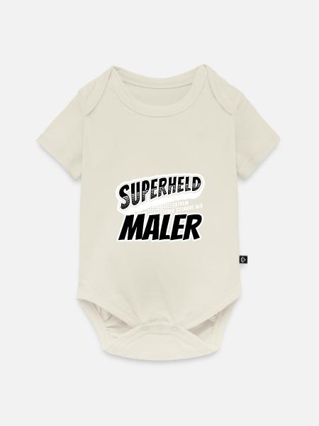 Superheld, clever getarnt als Maler - Baby Premium Kurzarmbody - Naturweiß