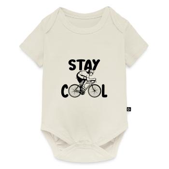 Restez cool vélo cool en disant | Couleur changeable - Body à manches courtes Premium Bébé - blanc cassé - Devant