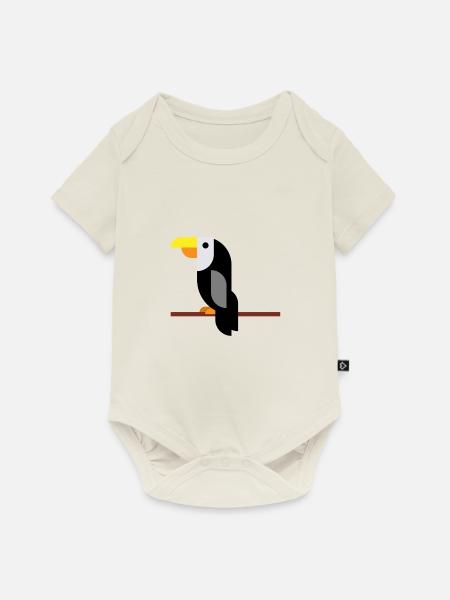 Tukan auf Ast - Baby Premium Kurzarmbody - Naturweiß