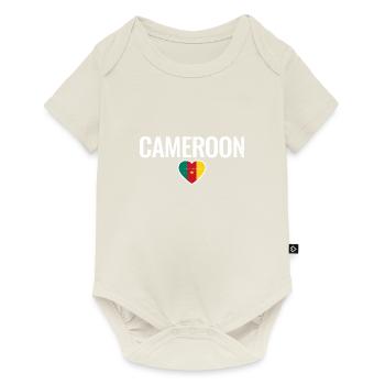Cameroun Cameroun Drapeau camerounais Camerounais - Body à manches courtes Premium Bébé - blanc cassé - Devant