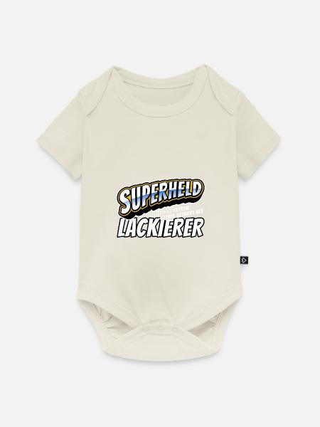 Superheld, clever getarnt als Lackierer - Baby Premium Kurzarmbody - Naturweiß