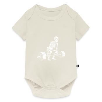 Squelette, Soulevé de terre, Musculation, Entraînement - Body à manches courtes Premium Bébé - blanc cassé - Devant