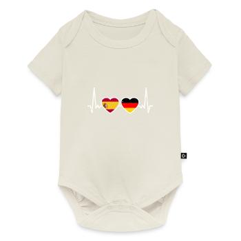 Spanien Deutschland Flagge Spanisch Deutsch - Baby Premium Kurzarmbody - Naturweiß - Vorne