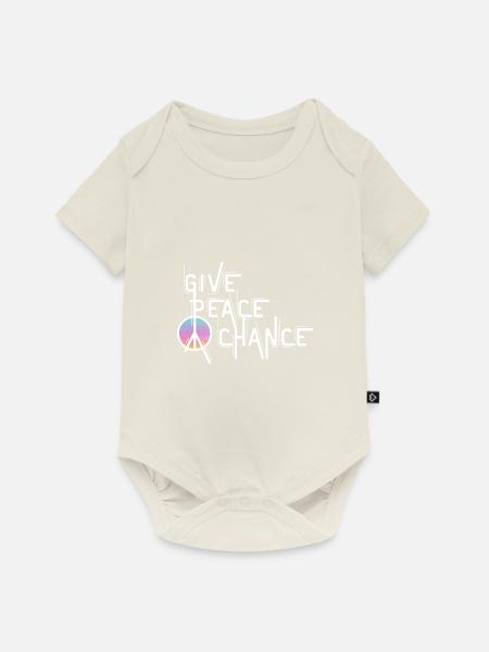 Frieden, Zitat, Tag des Friedens, Friedenszeichen - Baby Premium Kurzarmbody - Naturweiß