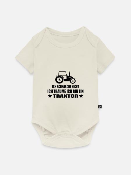 Traktor - Baby Premium Kurzarmbody - Naturweiß