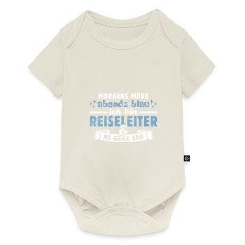 Morgens müde, abends blau - Reiseleiter - Baby Premium Kurzarmbody - Naturweiß - Vorne