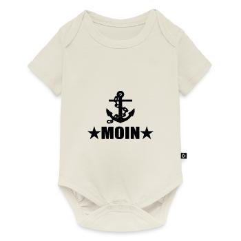 Moin - Baby Premium Kurzarmbody - Naturweiß - Vorne