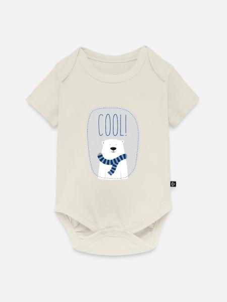cool polar bear - Baby Premium Kurzarmbody - Naturweiß