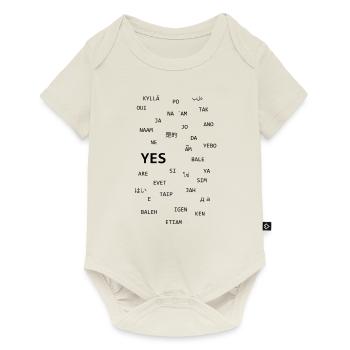 Le mot "OUI" dans différentes langues - Body à manches courtes Premium Bébé - blanc cassé - Devant