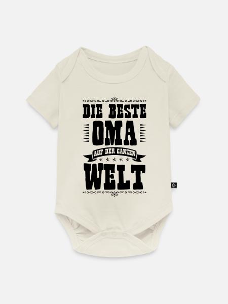 Beste Oma der Welt - Baby Premium Kurzarmbody - Naturweiß
