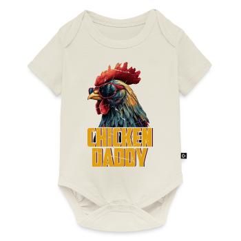 Poulet Papa Poulets Fête des pères Volaille Éleveur Coq - Body à manches courtes Premium Bébé - blanc cassé - Devant