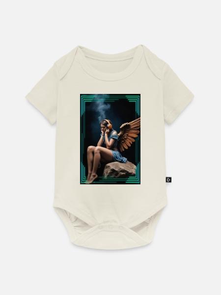 Headphone-Angel - Baby Premium Kurzarmbody - Naturweiß