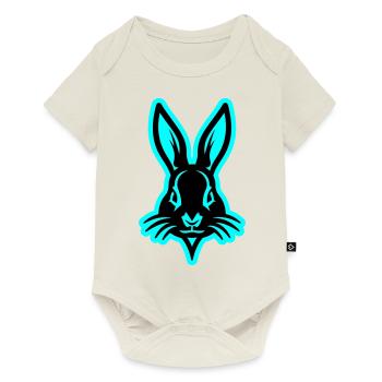 Lapin, Lapin De Pâques, Tête Pâques - Body à manches courtes Premium Bébé - blanc cassé - Devant