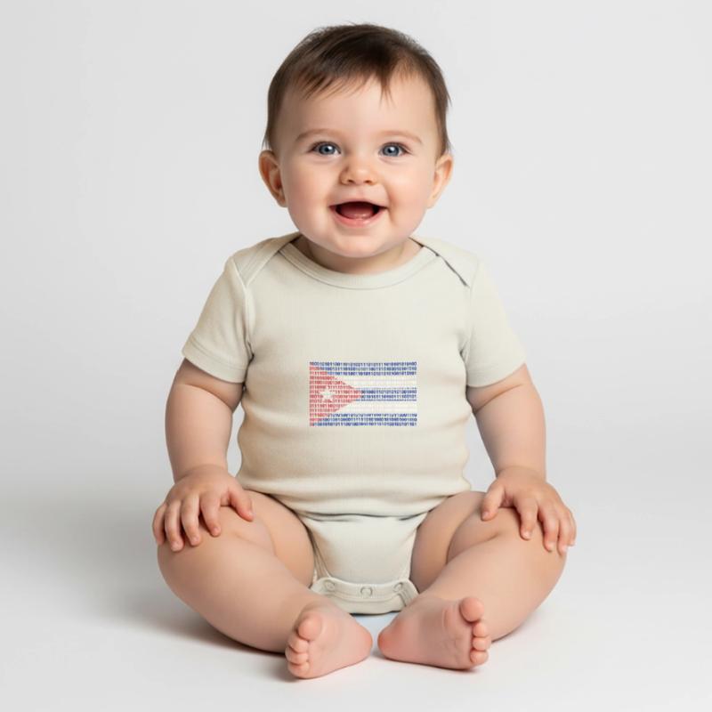 Cuba Flag Binary Code Bit Bytes Binary Computer Science PC Baby Premium short-sleeve bodysuit