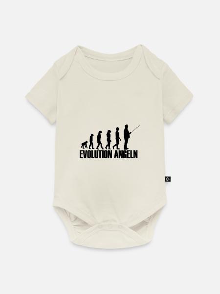 Angeln - Baby Premium Kurzarmbody - Naturweiß