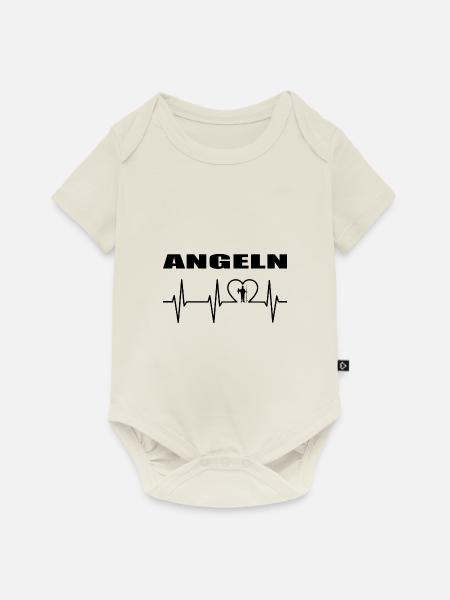 Angeln - Baby Premium Kurzarmbody - Naturweiß