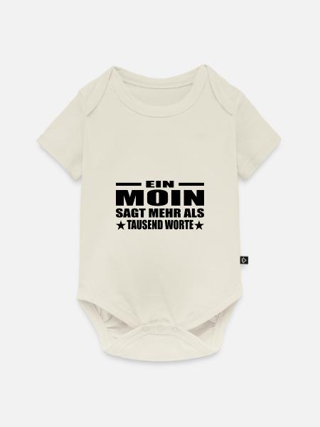 Moin - Baby Premium Kurzarmbody - Naturweiß