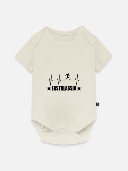 Einschulung - Baby Premium Kurzarmbody - Naturweiß
