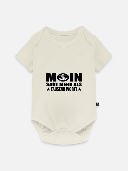 Moin - Baby Premium Kurzarmbody - Naturweiß