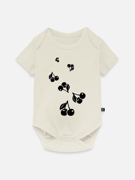 Kirschen symbol - Baby Premium Kurzarmbody - Naturweiß
