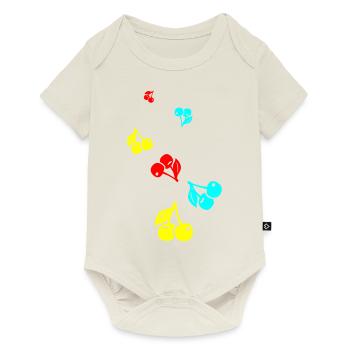 Symbole des cerises - Body à manches courtes Premium Bébé - blanc cassé - Devant