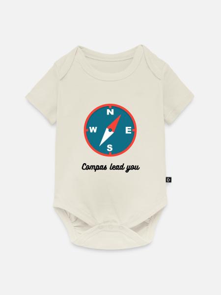 Compass lead you - Baby Premium Kurzarmbody - Naturweiß