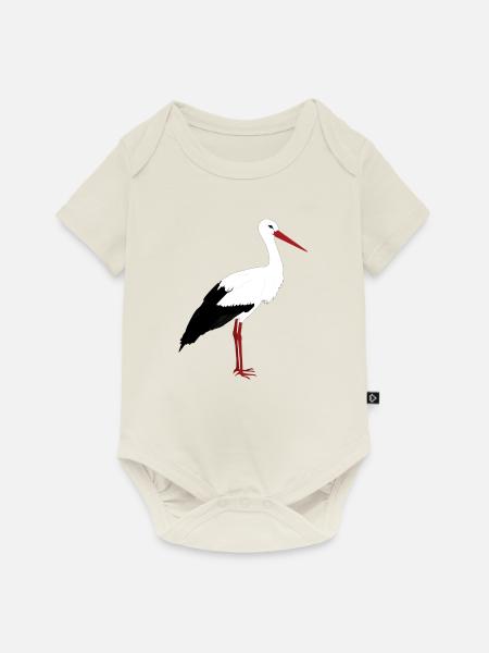 Stands de cigogne - Body à manches courtes Premium Bébé - blanc cassé