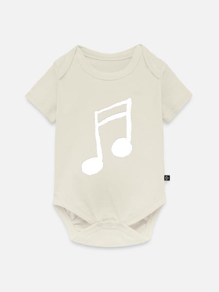 Note (Logo groß, weiß) - Baby Premium Kurzarmbody - Naturweiß