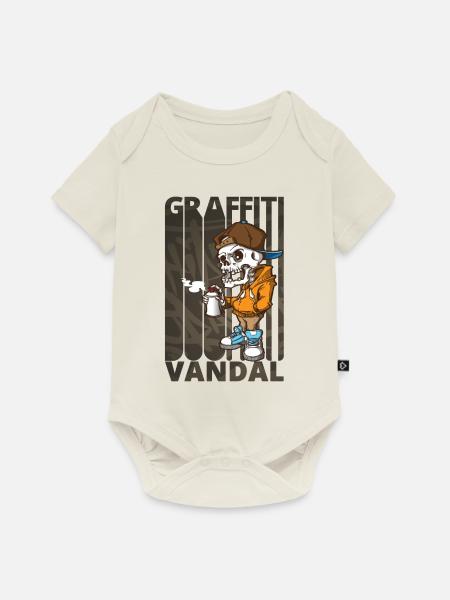Coole lustige Graffiti-Vandale. Graffiti-Kunst. Skelett - Baby Premium Kurzarmbody - Naturweiß