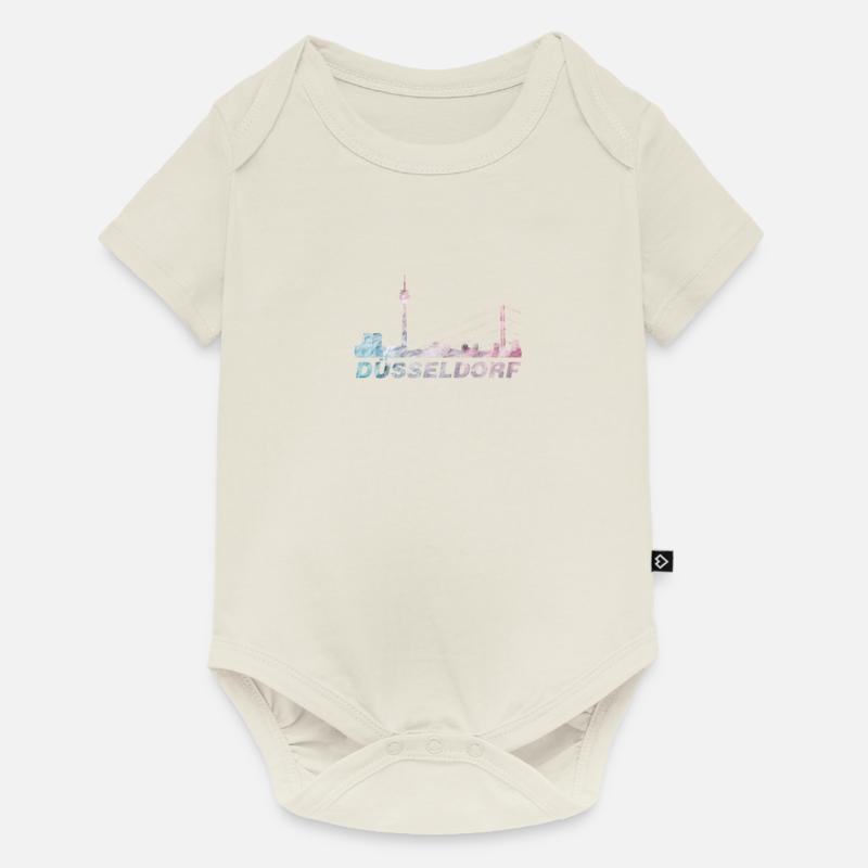 Düsseldorf - Baby Premium Kurzarmbody - Naturweiß