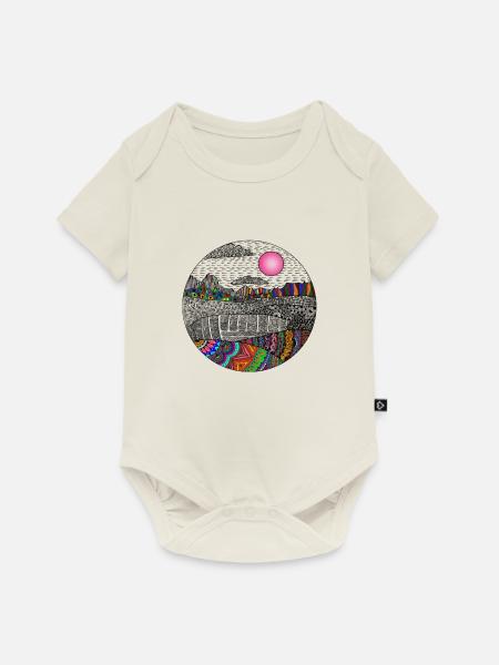 Bunte Landschaft - Baby Premium Kurzarmbody - Naturweiß