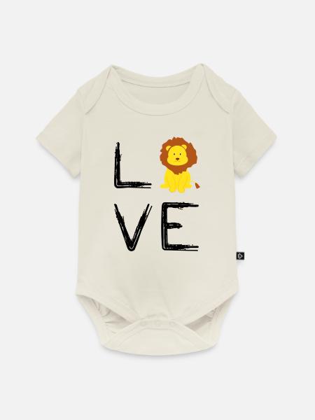 Liebe, liebe Löwe - Baby Premium Kurzarmbody - Naturweiß