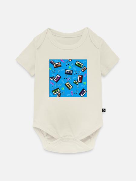 Buntes 80er Jahre Shirt. - Baby Premium Kurzarmbody - Naturweiß
