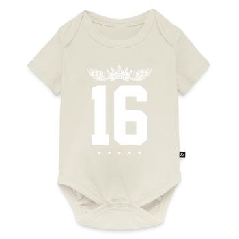 16 Number crown - Baby Premium short-sleeve bodysuit - off white - Front