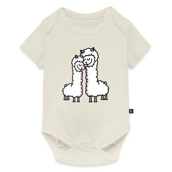 Llama Love - Baby Premium short-sleeve bodysuit - off white - Front
