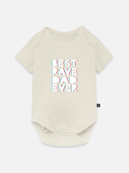 Bester Rave Dad aller Zeiten - Festival T Shirt - Baby Premium Kurzarmbody - Naturweiß