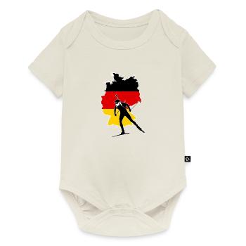 Biathlon Deutschland Deutsch Germany als Geschenk - Baby Premium Kurzarmbody - Naturweiß - Vorne