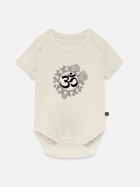 OM-Mandala - Baby Premium Kurzarmbody - Naturweiß