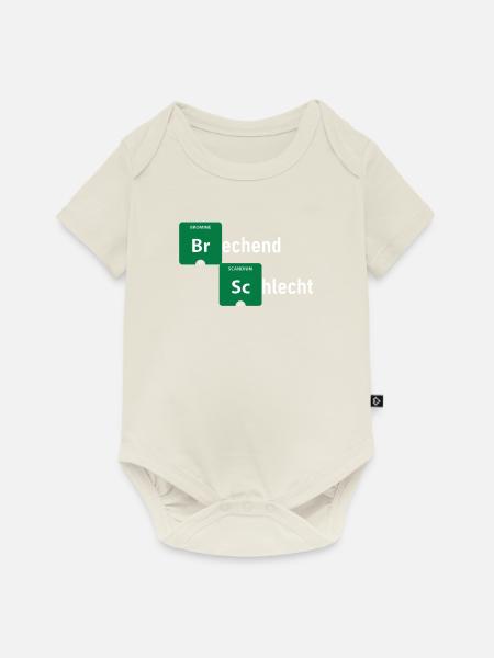 Brechend schlecht. - Baby Premium Kurzarmbody - Naturweiß