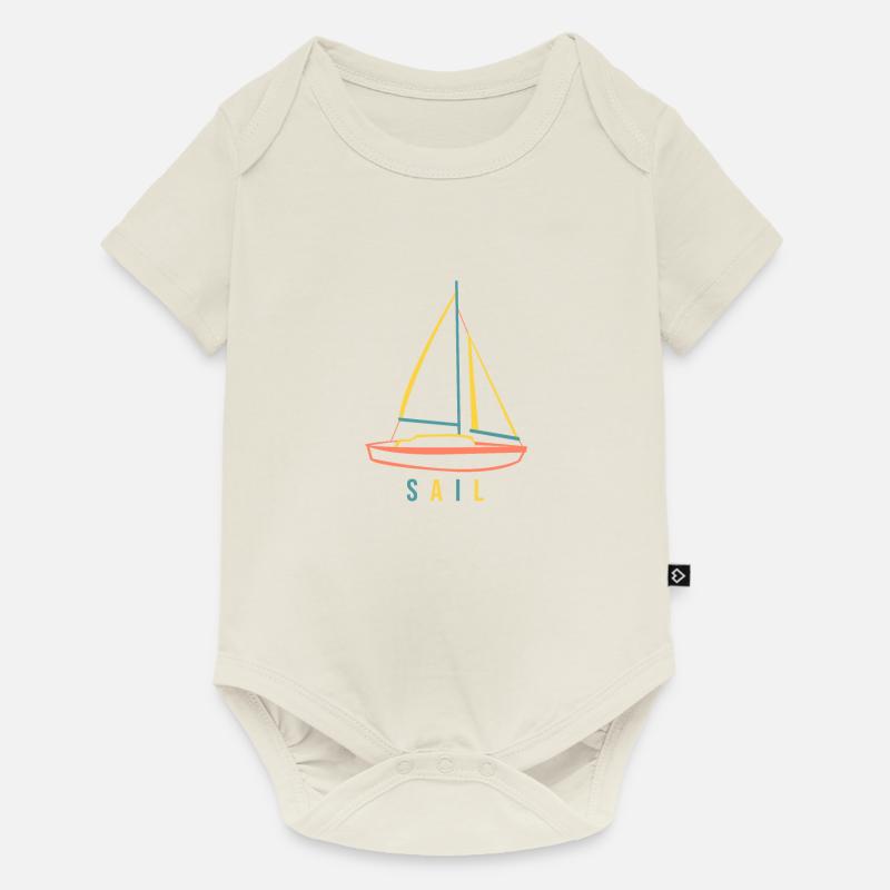Segel Boot - Baby Premium Kurzarmbody - Naturweiß
