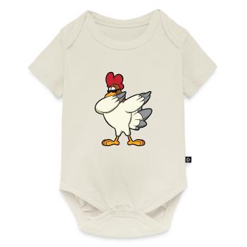 Funny dabbing chicken rooster animal lover gift animal - Baby Premium short-sleeve bodysuit - off white - Front